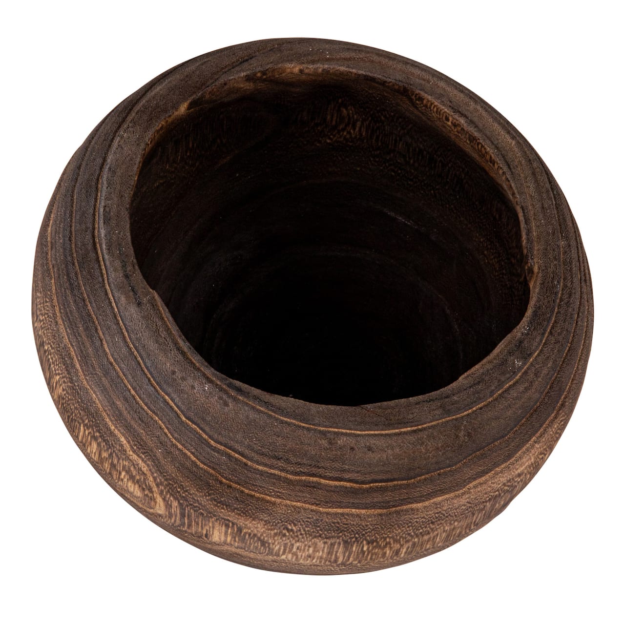 Hello Honey® Stained Round Paulownia Wood Planter